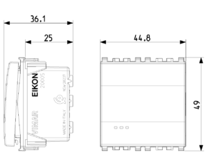 Vimar 1P 16AX 2-way switch 2M grey