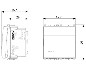 Vimar 1P 20AX 1-way switch 2M grey
