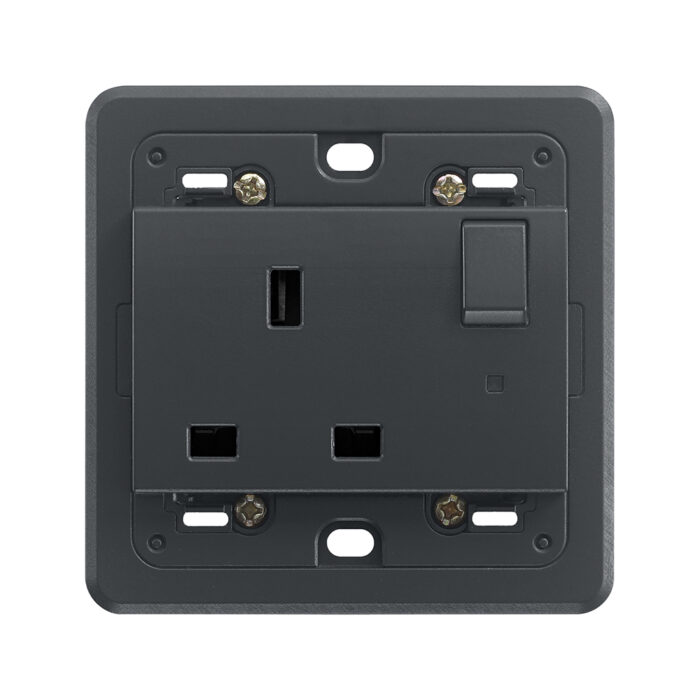 Vimar Switched 2P+E 13A UK outlet grey