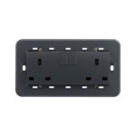 Vimar Two switch 2P+E 13A UK outlet grey